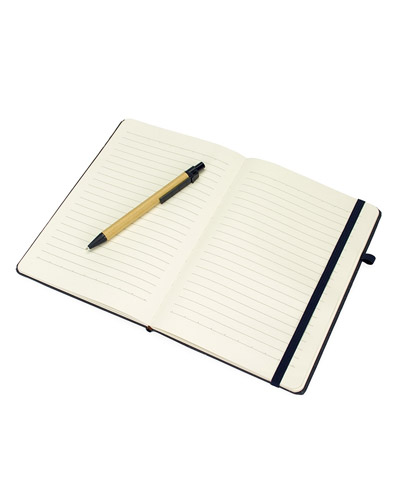 Caderneta Personalizada com Fibra de Arroz e Caneta