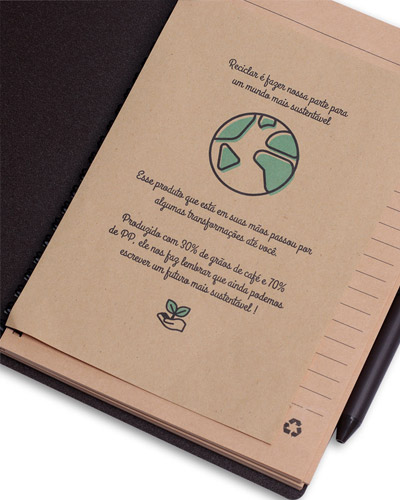 Caderno A5 personalizado com logo