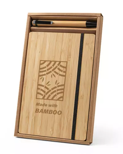 Conjunto de caderno A5 em bambu Personalizado