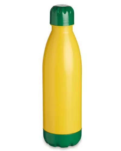 Garrafa Squeeze Verde e Amarela Personalizada